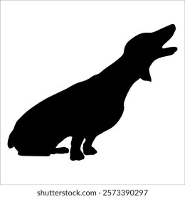 Black Animal Dog Silhouettes Vector illustration