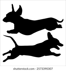 Black Animal Dog Silhouettes Vector illustration