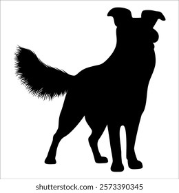 Black Animal Dog Silhouettes Vector illustration