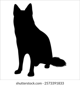 Black Animal Dog Silhouettes Vector illustration