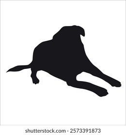 Black Animal Dog Silhouettes Vector illustration