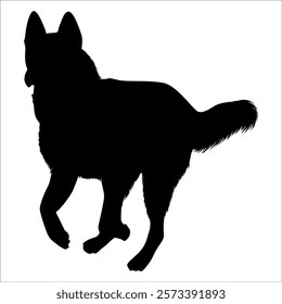 Black Animal Dog Silhouettes Vector illustration