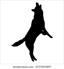 Black Animal Dog Silhouettes Vector illustration