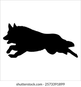 Black Animal Dog Silhouettes Vector illustration