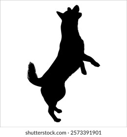 Black Animal Dog Silhouettes Vector illustration