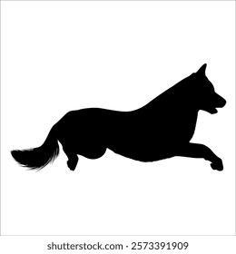 Black Animal Dog Silhouettes Vector illustration