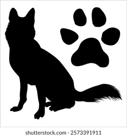 Black Animal Dog Silhouettes Vector illustration