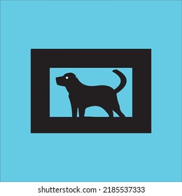 Black animal dog vector logo design 