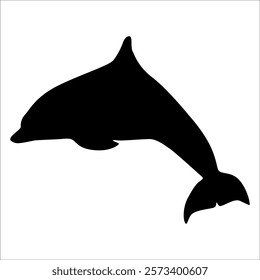 Black Animal Dolphin Vector illustration