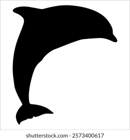 Black Animal Dolphin Vector illustration