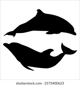 Black Animal Dolphin Vector illustration