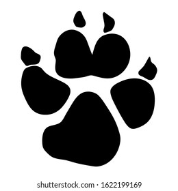 Black animal footprint, dog paw