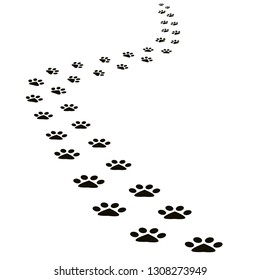 Black animal footprints