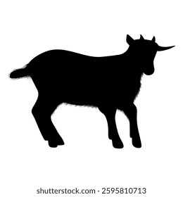 Black Animal Goat Silhouette Vector Illustration