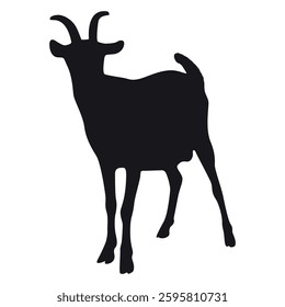 Black Animal Goat Silhouette Vector Illustration