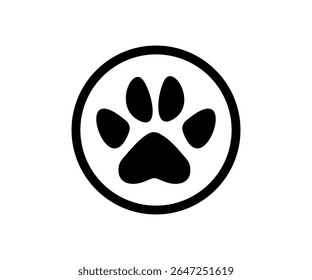 Black animal paw icon. Black paw print with five-toed structure vector design and illustration.

