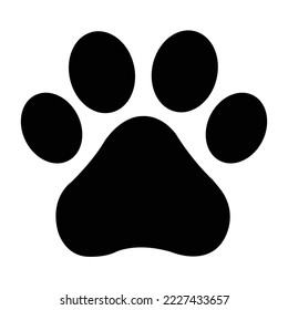 Black animal paw print isolated on white background. Vector illustration. cat track. bear track. lion track. animal stamp. animal icon. black thtme icon. animal stamp. cat wolf lion bear.	
cat track. 