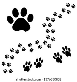 Dogs Cats Paws Pet Footprint Flat Stock Vector (Royalty Free ...