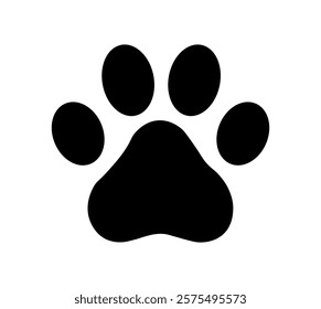 black Animal Paw Vector Icon