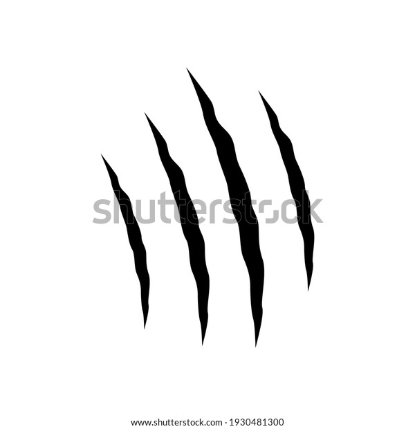 Black animal scratches. Claws
scratching the cat. Vector illustration on white
background.