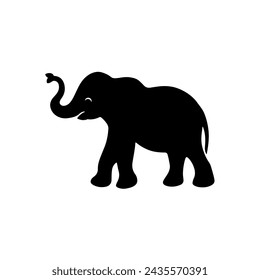 Black animal silhouette side view isolaled 