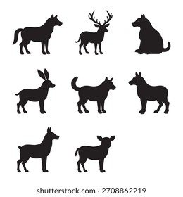 Paquete de Vector de silueta de animal negro