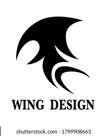 Black animal wing logo design vector illustration suitable for branding or symbol.