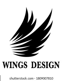 Black animal wing logo design vector illustration suitable for branding or symbol.