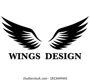 Black animal wing logo design vector illustration suitable for branding or symbol.
