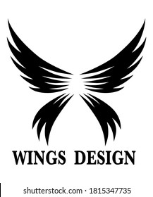 Black animal wing logo design vector illustration suitable for branding or symbol.
