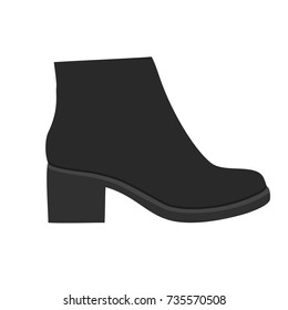 black ankle boots on white background. chelsea shoes