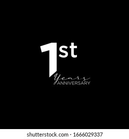 black anniversary letter logo icon design with ribbon banner with dark background