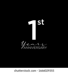 black anniversary letter logo icon design with ribbon banner with dark background