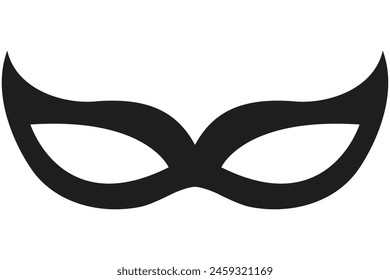 Black anonymous mask flat icon isolated on white background.