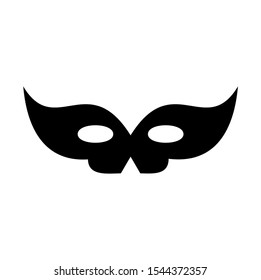 Black anonymous mask icon isolated on white background