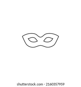 Black anonymous mask vector line icon isolated on white background flat sign