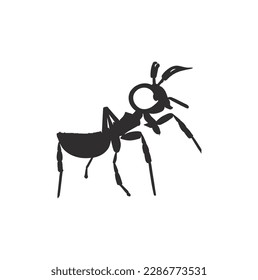 Schwarzer Cartoon-Silhouette-Vektorgrafik auf weißem Hintergrund