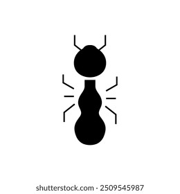 black ant cool insect logo design flat vector