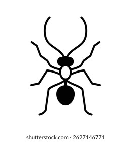 Black ant icon character animal design.