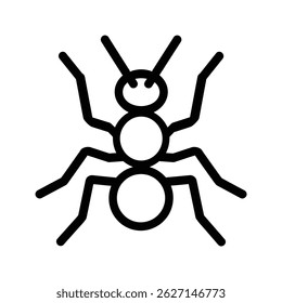 Black ant icon character animal design.