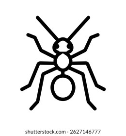Black ant icon character animal design.