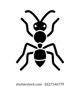 Black ant icon character animal design.