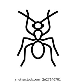 Black ant icon character animal design.