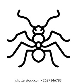 Black ant icon character animal design.