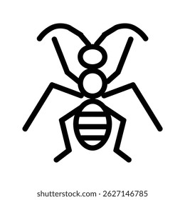Black ant icon character animal design.