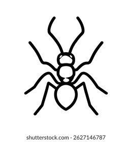 Black ant icon character animal design.