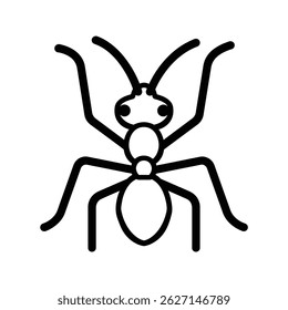 Black ant icon character animal design.