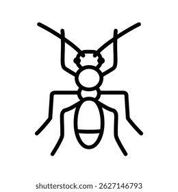 Black ant icon character animal design.