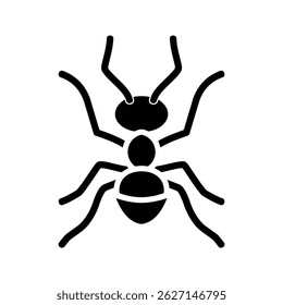 Black ant icon character animal design.