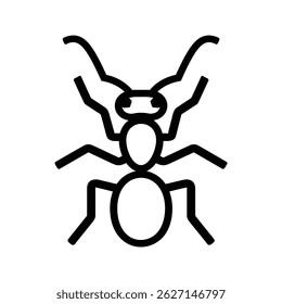 Black ant icon character animal design.